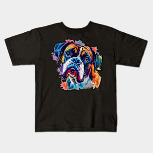 Boxer Dog Colorfull Pop Art Design For Dog Onwer Kids T-Shirt